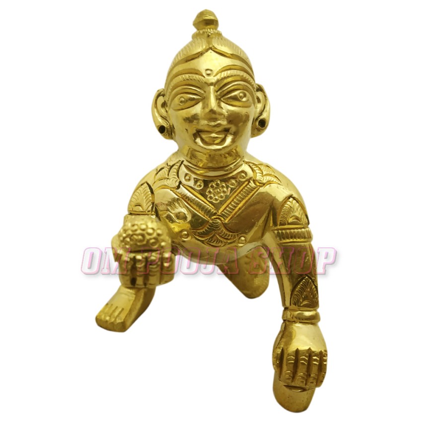 Ladoo Gopal Krishna Idol in Brass 
